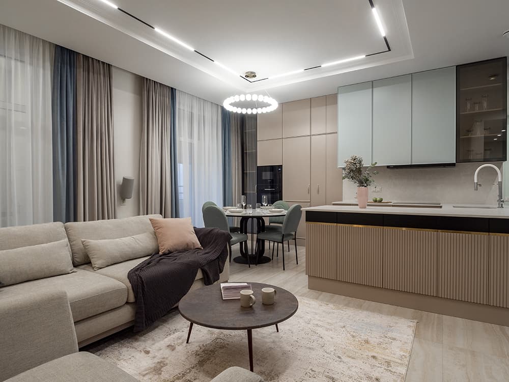 Интерьер квартиры 58 м² с продуманной планировкой